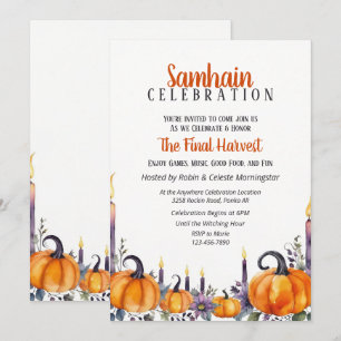 Samhain-fest Allhelgona-pumpor & ljus Inbjudan