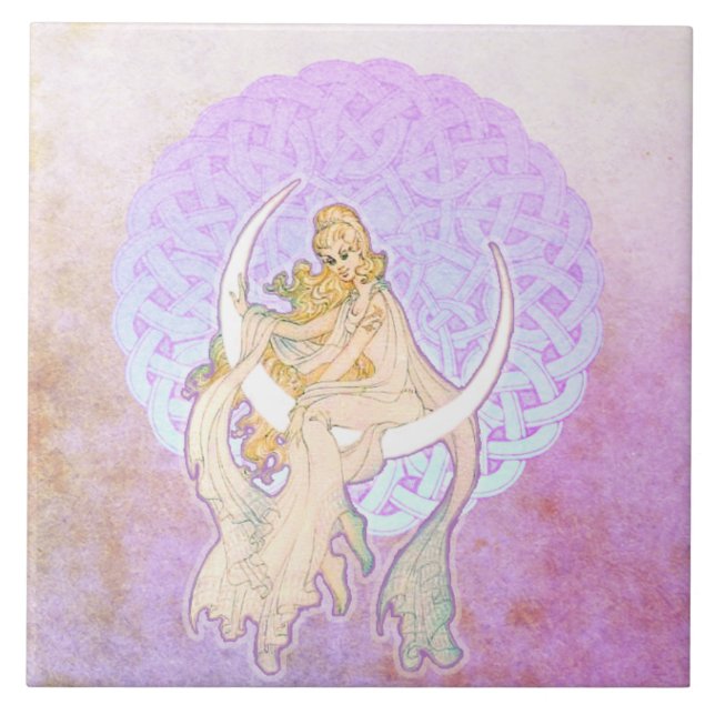 Samhain Hälsning Lunar Goddess Ceramic Tile Kakelplatta (Framsidan)