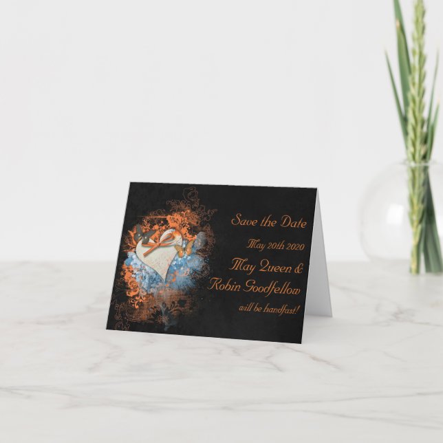 Samhain Handfasting spara datera Notecard Inbjudan (Framsida)