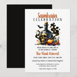 Samhain Harvest Witches Brew Halloween fest Inbjudningar