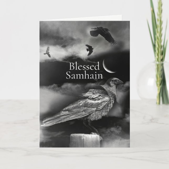 Samhain Korpar och Halvmåne  Kort (Framsida)