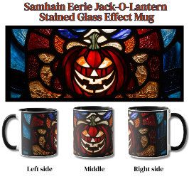 Samhain Kuslig Jack-O-Lantern Glasmosaik Effekt Mugg
