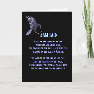 Samhain med korp eller kråka Välsignad Samhain Kort