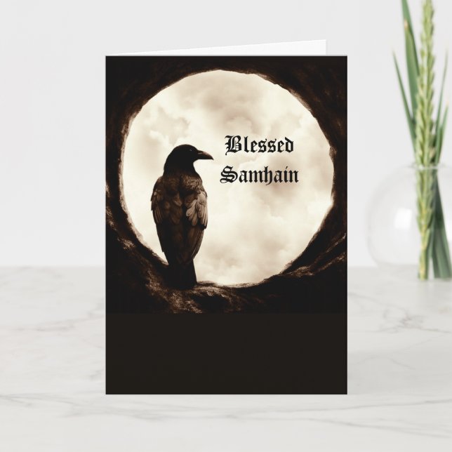 Samhain med Kråka Raven Portal Kort (Framsida)