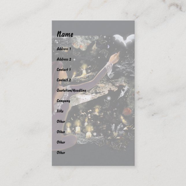 Samhain Mystique! Visitkort (Framsida)