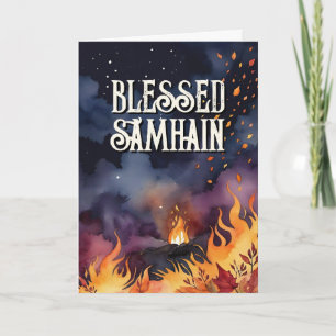 Samhain Night Fall Forest Pagan Bonfire Halloween Kort