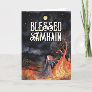 Samhain Night Fall Forest Pagan Bonfire Halloween Kort