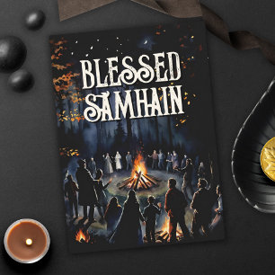 Samhain Night Fall Forest Pagan Bonfire Halloween Kort