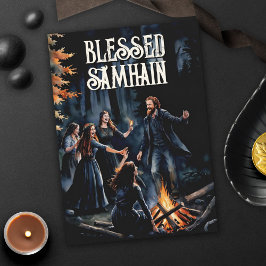 Samhain Night Fall Forest Pagan Bonfire Halloween Kort