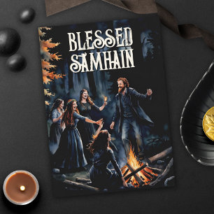 Samhain Night Fall Forest Pagan Bonfire Halloween Kort