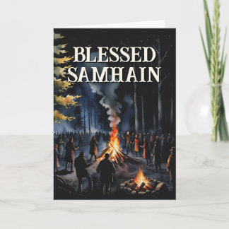 Samhain Night Fall Forest Pagan Bonfire Halloween Kort