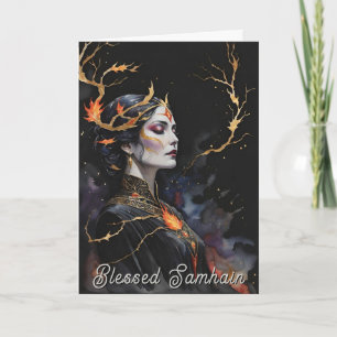 Samhain Pagan Witch Blsed Halloween Fall Nght Kort