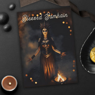 Samhain Pagan Witch Blsed Halloween Fall Nght Kort