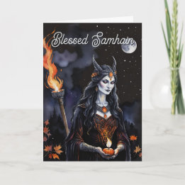 Samhain Pagan Witch Blsed Halloween Fall Nght Kort