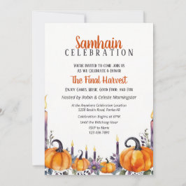 Samhain Party Fall Pumpkins & Candles Invitation Inbjudningar