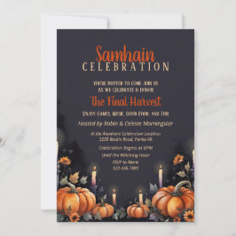 Samhain Party Fall Pumpkins & Candles Invitation Inbjudningar