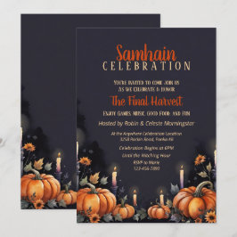Samhain Party Fall Pumpkins & Candles Invitation Inbjudningar