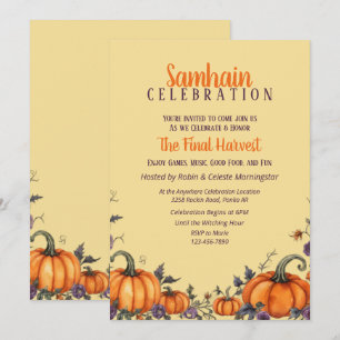 Samhain Party Fall Pumpkins & Lövs-inbjudan Inbjudningar