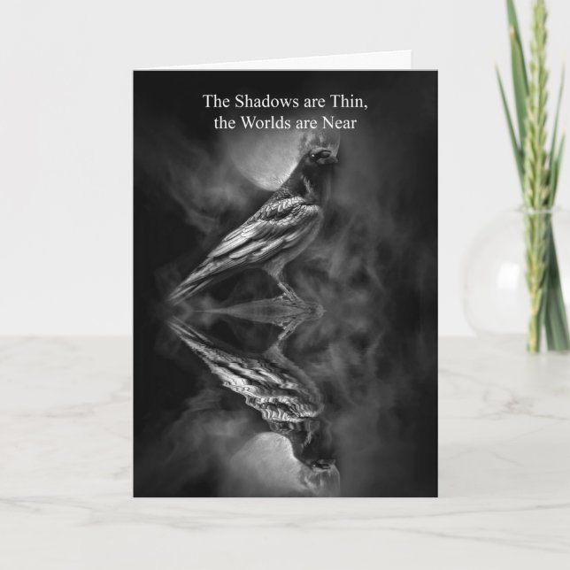 Samhain Raven Crow Blessing Poesi Kort (Framsida)