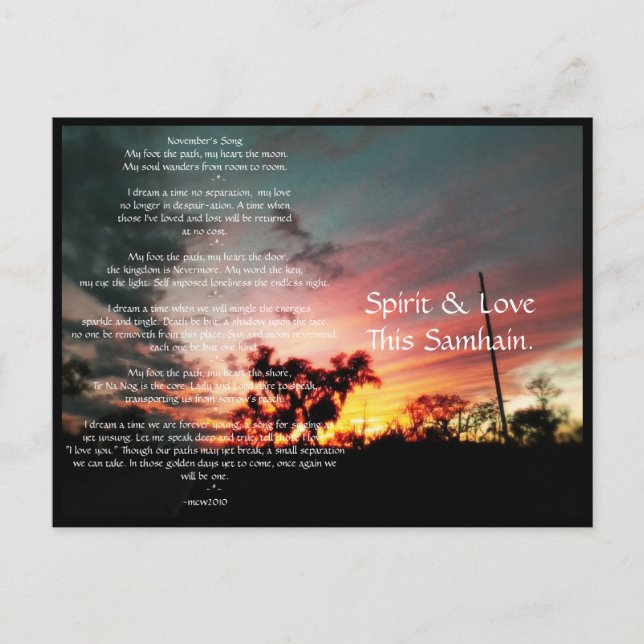 Samhain själ vykort (Framsida)