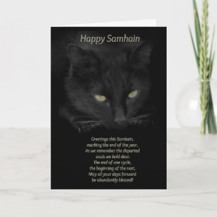 Samhain Svarta Kattens Välsignelser Gott Samhain K Kort