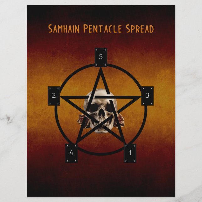 Samhain Tarot Spread 2 Sided Pappra Bok of Shadows (Framsida)