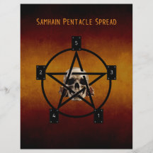 Samhain Tarot Spread 2 Sided Pappra Bok of Shadows