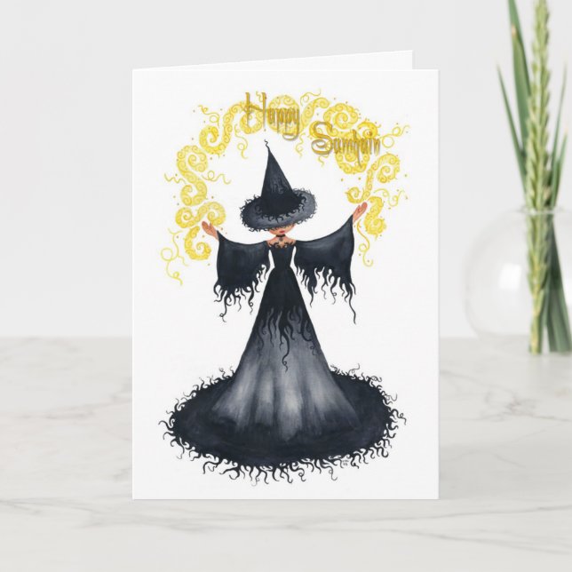 Samhain Witch Greeting Card Kort (Framsida)