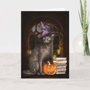 Samhain Witch Kattunge-hälsningskort Kort