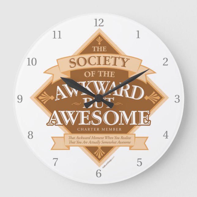 Samhället för Awkward men Fantastisk Large Clock Stor Klocka (Framsida)