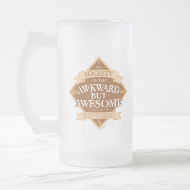 Samhället i Awkward men Frosted Glass Beer Mugg (Vänster)