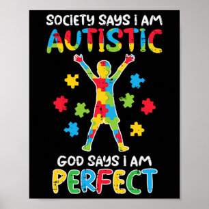 Samhället säger att den autistiska guden säger Per Poster
