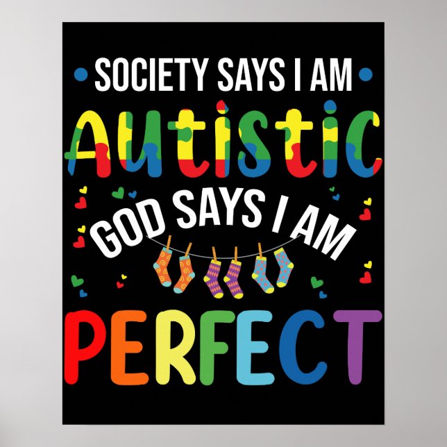 Samhället säger att jag är autistisk, Gud säger at Poster (Framsidan)
