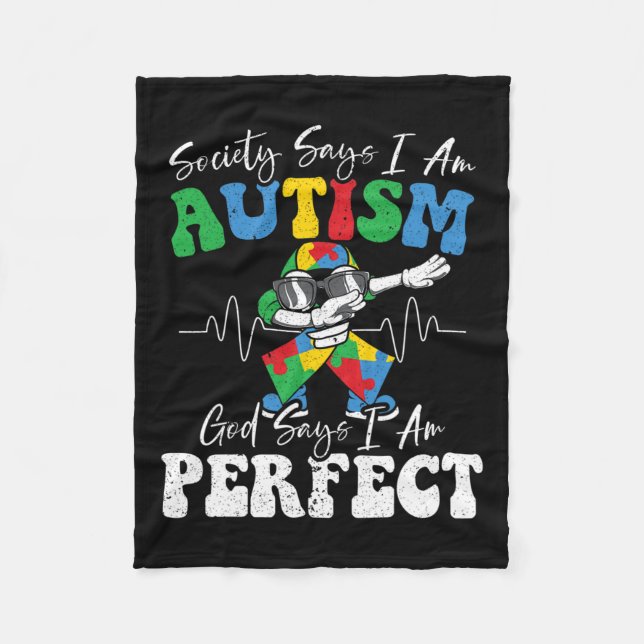 Samhället säger att jag är autistisk Gud säger att Fleecefilt (Framsidan)