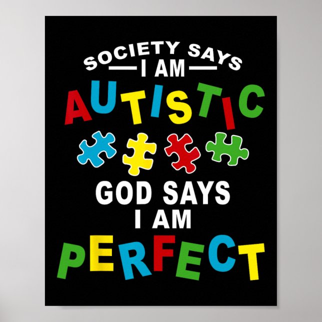Samhället säger att jag är Autistisk Gud säger att Poster (Framsidan)
