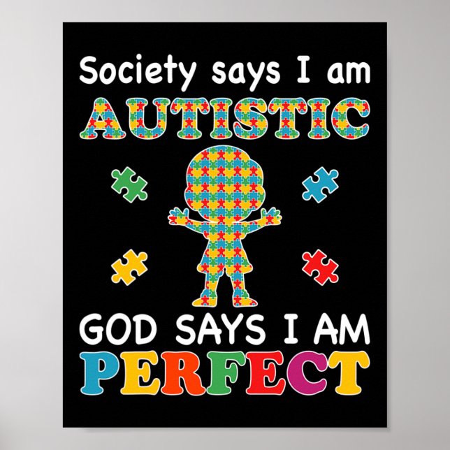 Samhället säger att jag är autistisk Gud säger att Poster (Framsidan)