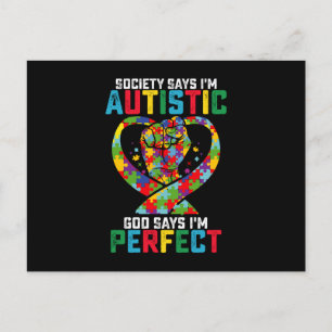 Samhället säger att jag är Autistisk Gud säger att Vykort