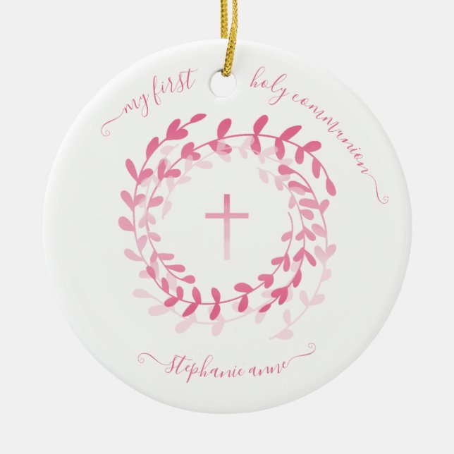 Samhällets Rosa Utandning och Kor Julgransprydnad Keramik (Framsidan)