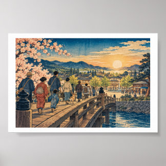 Samhällsbrygga i trästil 6x4 poster