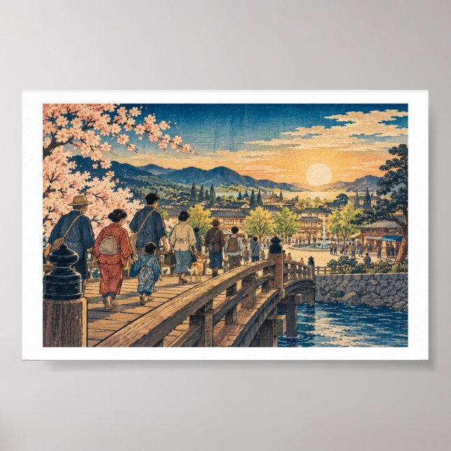 Samhällsbrygga i trästil 6x4 poster (Framsidan)