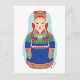 Sami (blonde hår) Matryoshka Postcard Vykort