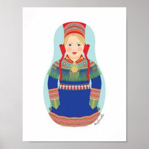 Sami (blont hår) Matryoshka Affisch