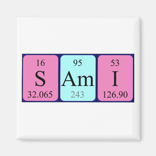 Sami periodiskt återkommande bord namn magnet (Framsidan)
