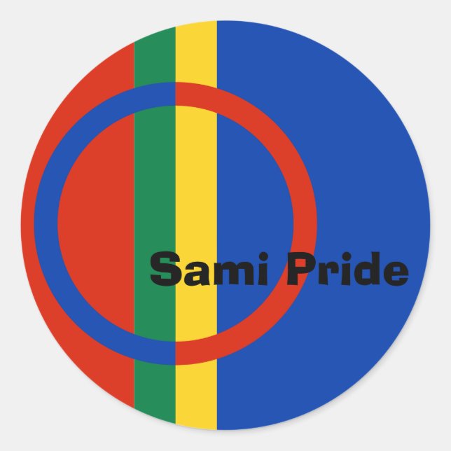 Sami Pride Sticker Runt Klistermärke (Framsida)