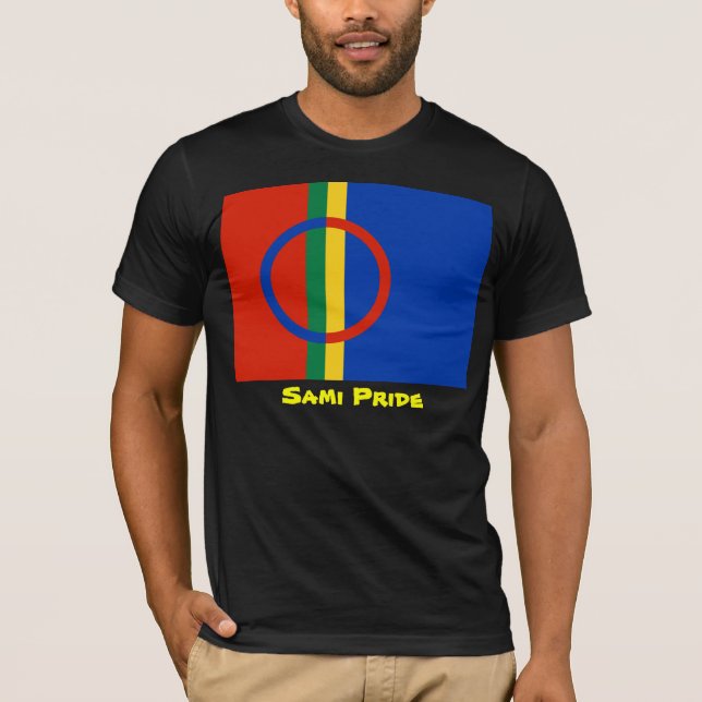 Sami prideT-tröja (svarten) Tee Shirt (Framsida)