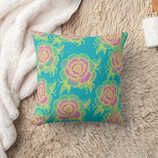 Sami 💜 Purple Baroque Floral Kudde (Filt)