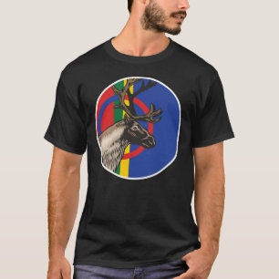 Sami Reindeer Saami National Animal Flagga T Shirt