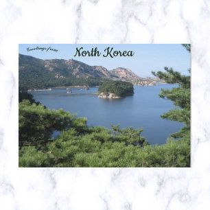 Samil Sjö nära Kumgbergen Nordkorea Vykort