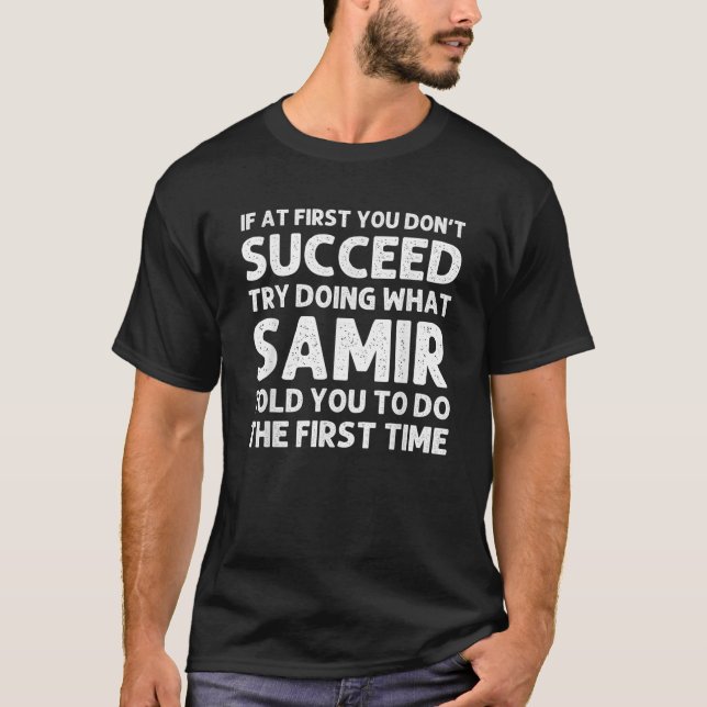 SAMIR Namn Personlig Birthday Funny Jul J T Shirt (Framsida)