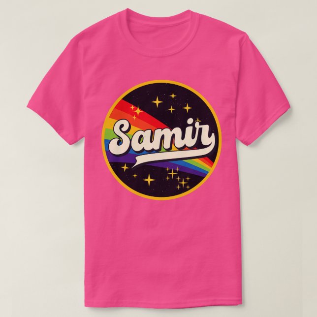 Samir Rainbow in Space Vintage Stil T Shirt (Design framsida)